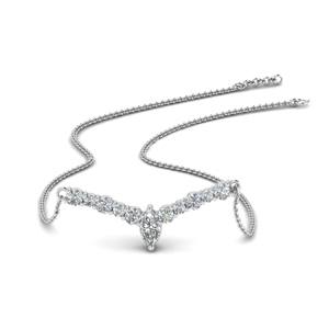 V Shaped Anniversary Diamond Necklace
