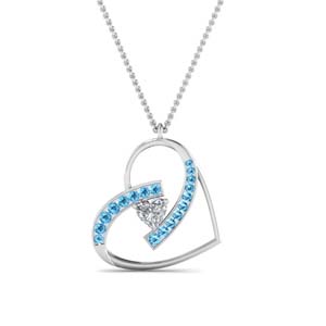 Topaz Heart Diamond Pendant