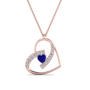 Heart Sapphire Necklace 