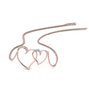 Heart Interlocked Diamond Pendant