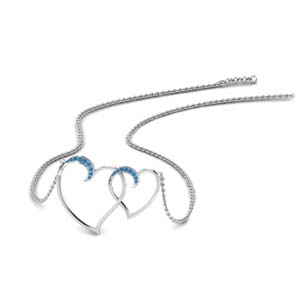 Heart Interlocked Topaz Pendant