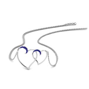 Heart Sapphire Interlocked Pendant