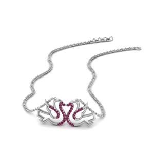 Pink Sapphire Diamond Snake Locket