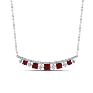 Curved Graduated Ruby Necklace