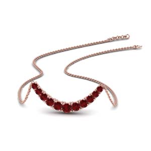 Graduated Necklace With Ruby