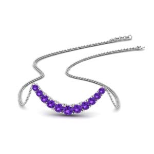 Smile Necklace With Purple Topaz