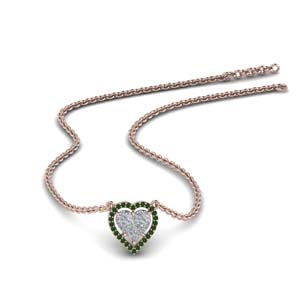 Emerald Heart Pendant Necklaces