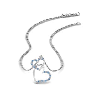 Topaz Interlocked Heart Necklace