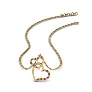 diamond-interlocked-heart-necklace-with-orange-sapphire-in-FDHPD328GSAOR-NL-YG
