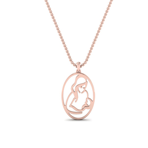 Oval Baby And Mom Pendant