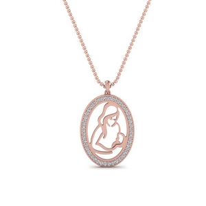 Mother And Baby Rose Gold Pendant