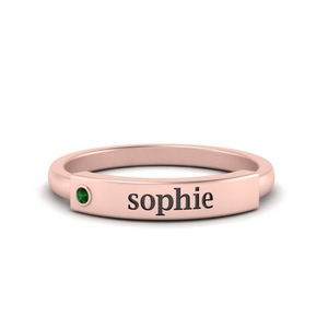 Personalized Emerald Promise Ring