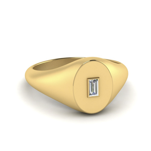 Gold Baguette Signet Ring