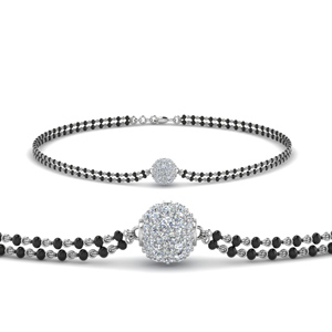 Double Chain Cluster Diamond Mangalsutra Bracelet