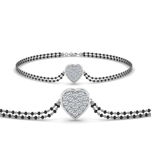 Mangalsutra Heart Cluster Diamond Bracelet