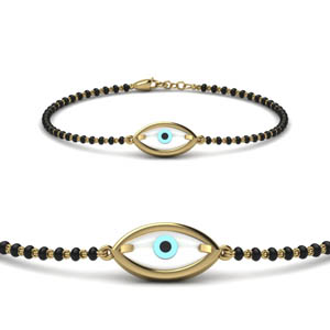 Plain Gold Evil Eye Mangalsutra Bracelet