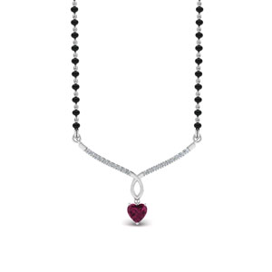 Solitaire Pink Sapphire Mangalsutra