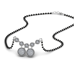 2 Diamond Wati Mangalsutra With Beads