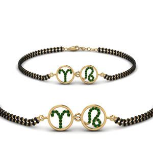 Sonam Emerald Mangalsutra Beads Bracelet